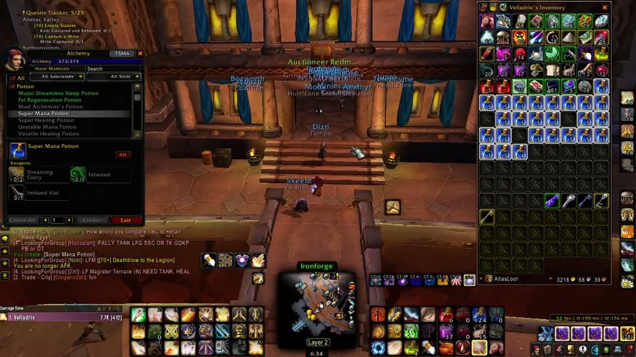 master potion alchemy TBC can farm gold at AH (buy all herb from AH to create 100 super mana potion)