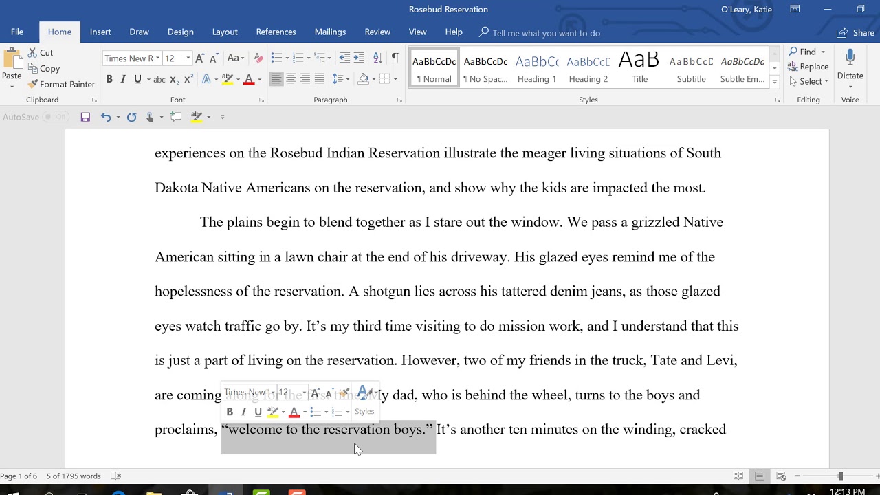 Narrative Essay Example