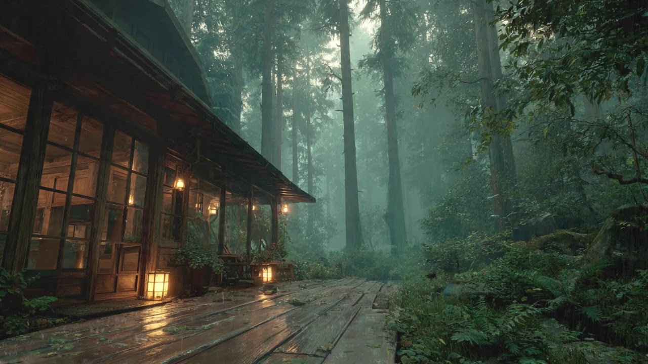 Peaceful Cabin Rain for Sleep — Natural Rain Noise All Night