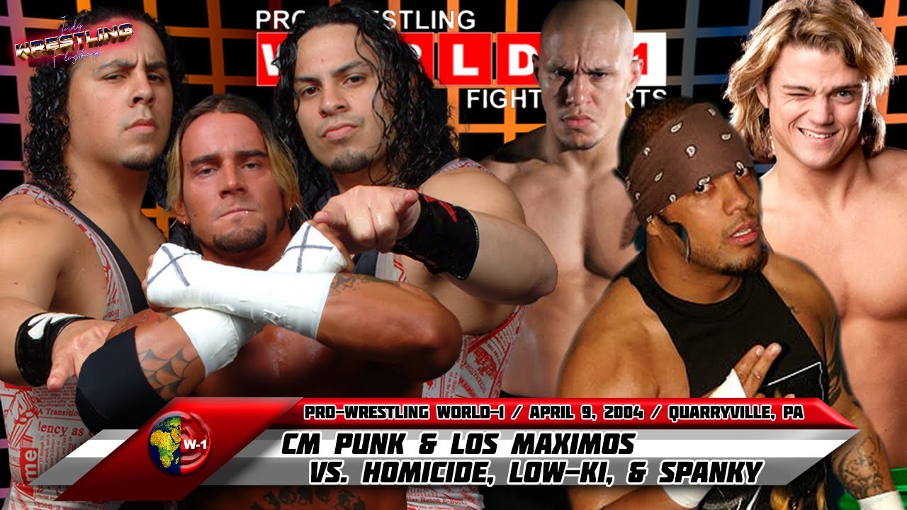 CM Punk & Los Maximos vs. Homicide, Low-Ki, and Spanky - Pro Wrestling WORLD-1, April 9, 2004