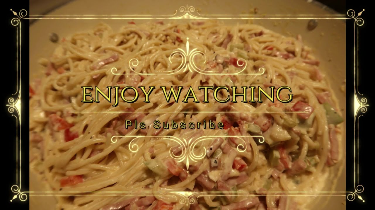 Spaghetti  Carbonara Recipe with Bell pepper!