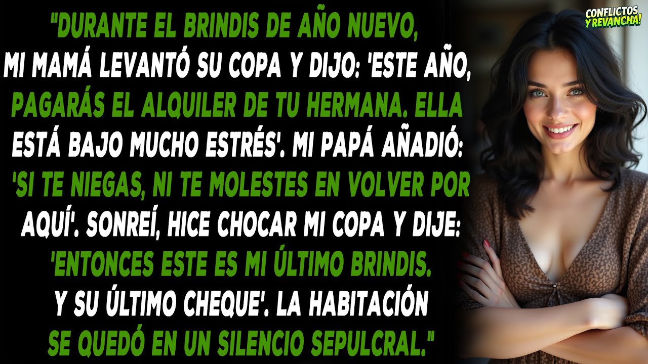 "Durante el brindis de Año Nuevo, mi mamá levantó su copa y dijo: 'Este año, pagarás el alquiler...