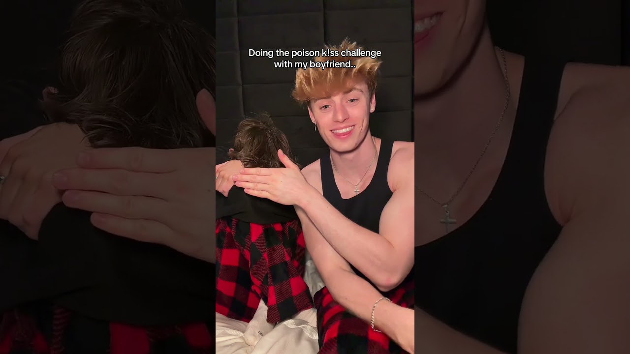 Playing the poison kiss game with my boyfriend #couple #relationship #challenge #gay #shorts