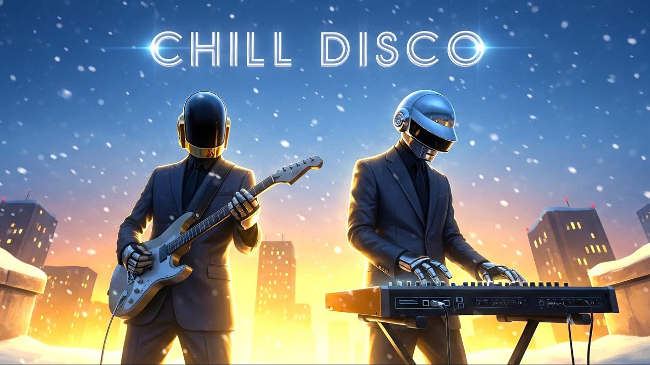 Winter Skyline Funk & Chill Disco Reflections ❄️ DAFT PUNK TRIBUTE