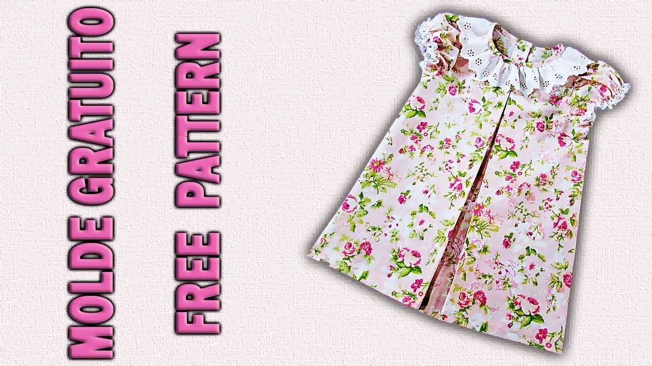 Vestido com Pala e Prega Frontal -  6 a 24 meses