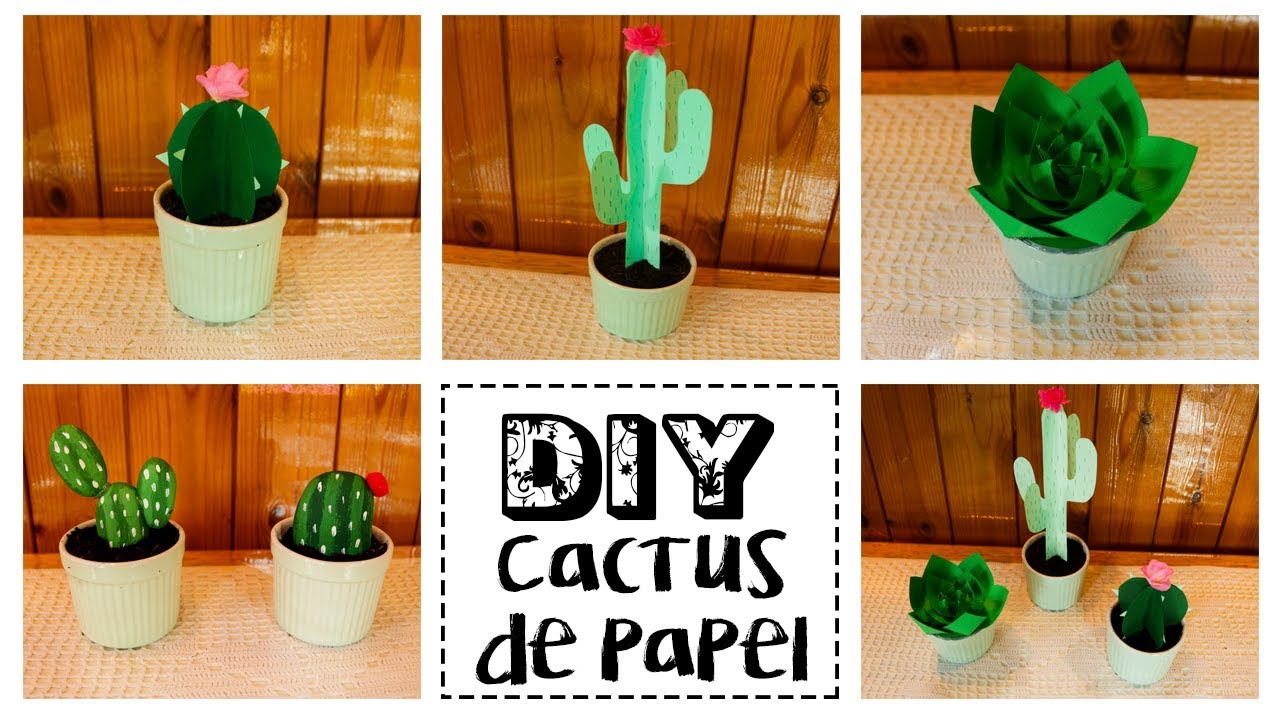 DIY CACTUS DE PAPEL (ORIGAMI) PARA DECORAR SUPER FACIL | ARELI DURAZO