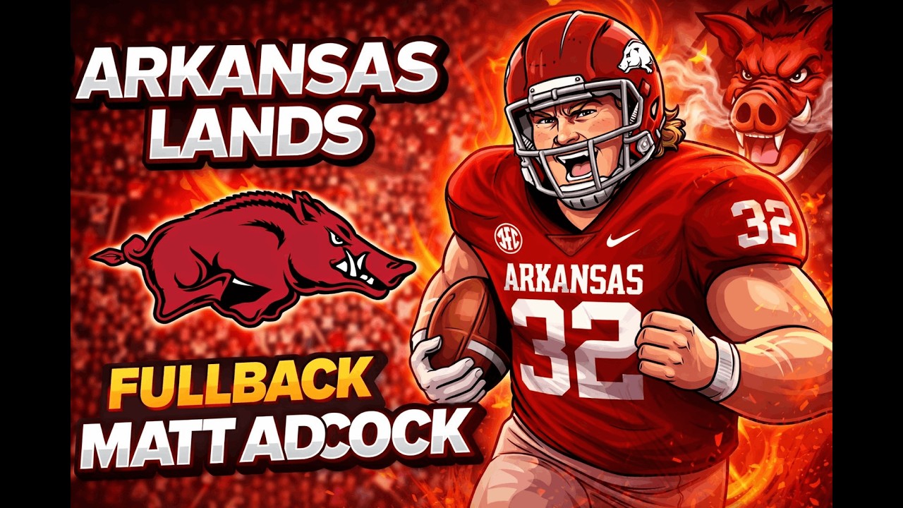 Arkansas Lands 255-LB Fullback Matt Adcock | Portal Breakdown