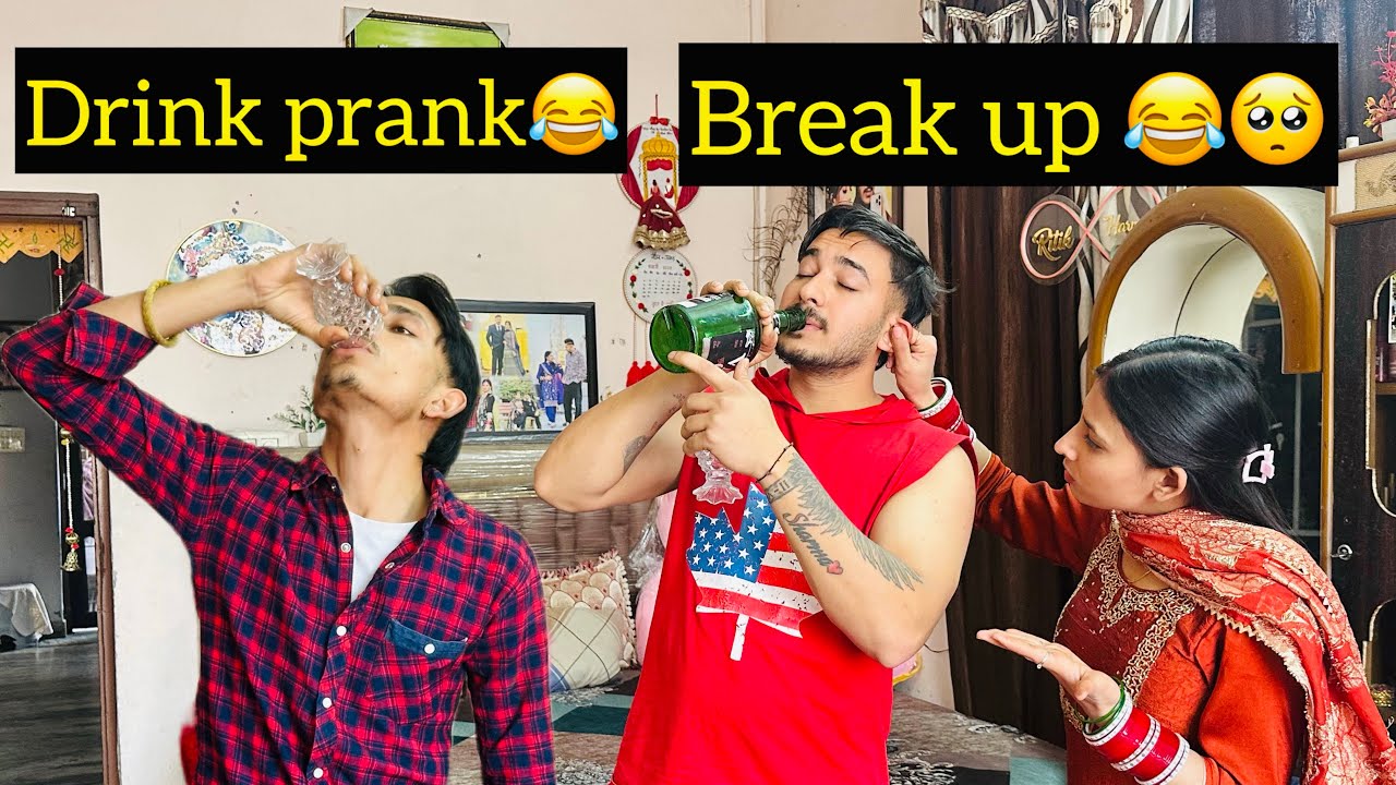Drink prank 😂 On Harman Ritik 🤣 Nal Kitta break up❤️‍🩹🥲 @mr_mrs_sharma659 