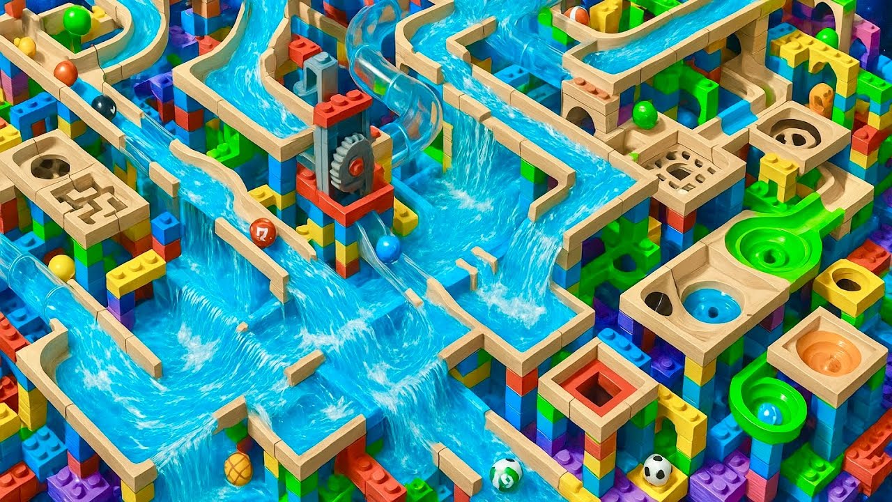 Marble Run ASMR – Future City of Intersecting Complex Maze and Labyrinth 