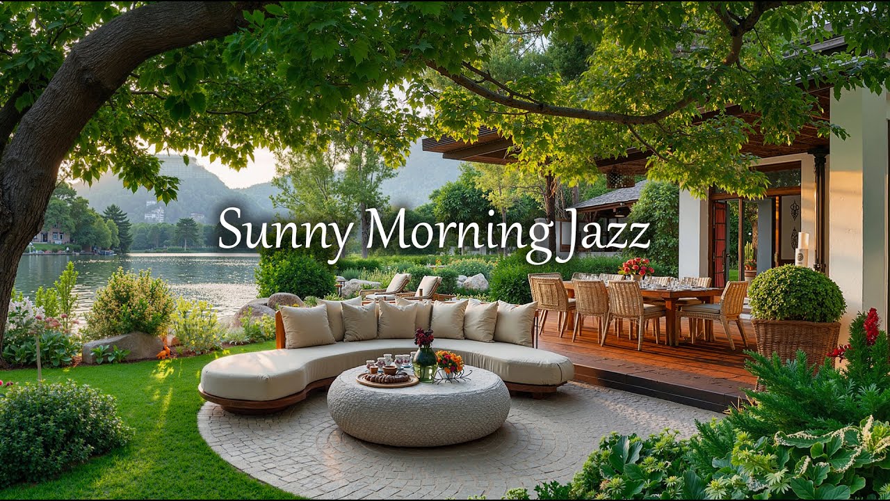 🌿Peaceful Morning in  Sunny Garden with Gentle Jazz & Natural Sounds | Perfect for Work and Study 🎷
