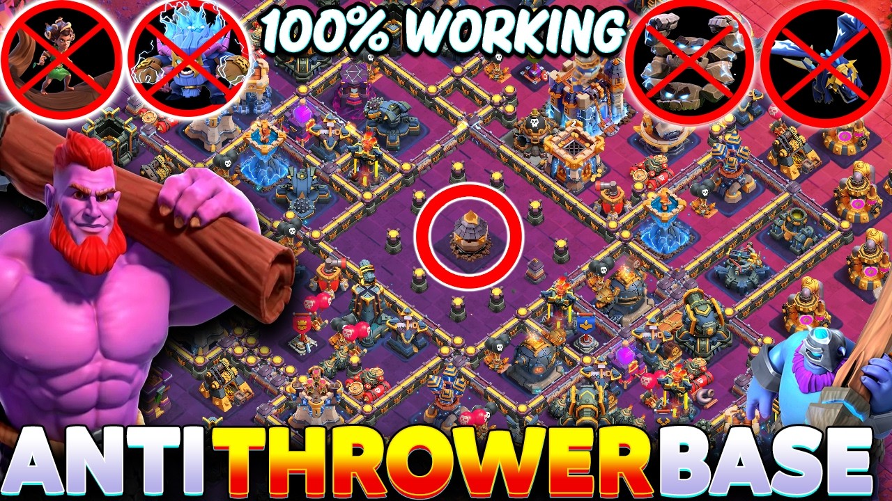 ANTI THROWER TH18 INSANE BASE LINK | AFTER UPDATE TH18 BEST WAR BASE & CWL BASE WITH COPY LINK