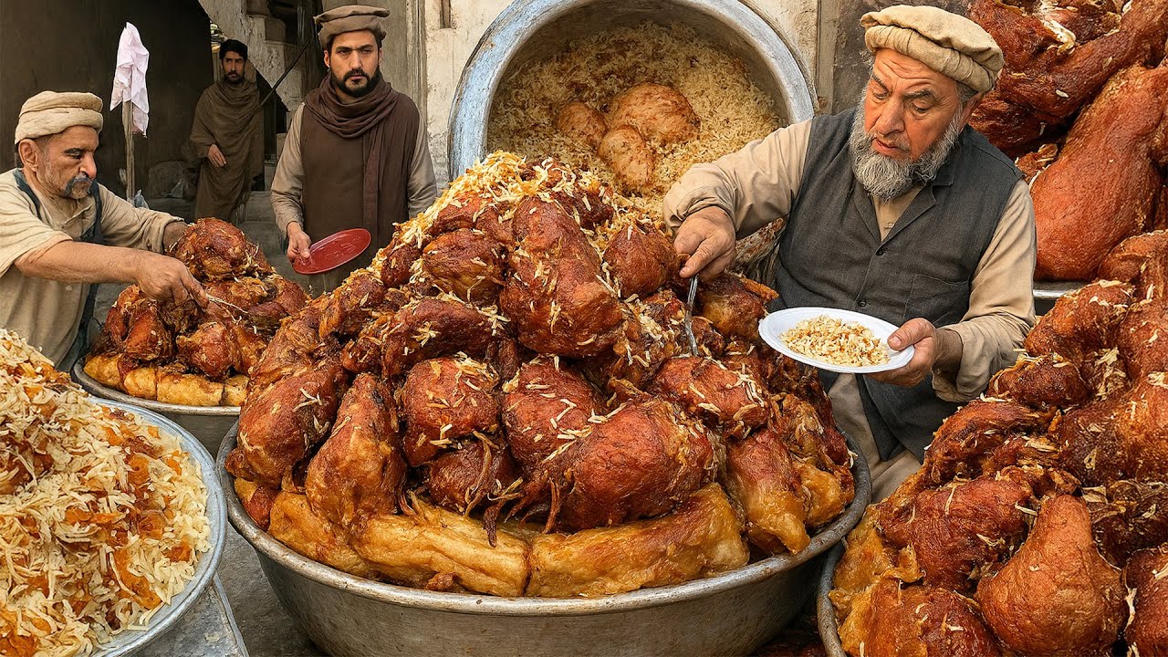 Afghanistan Most Cheap Street food | Kabuli pulao | Biryani | Roasted chicken | Street food