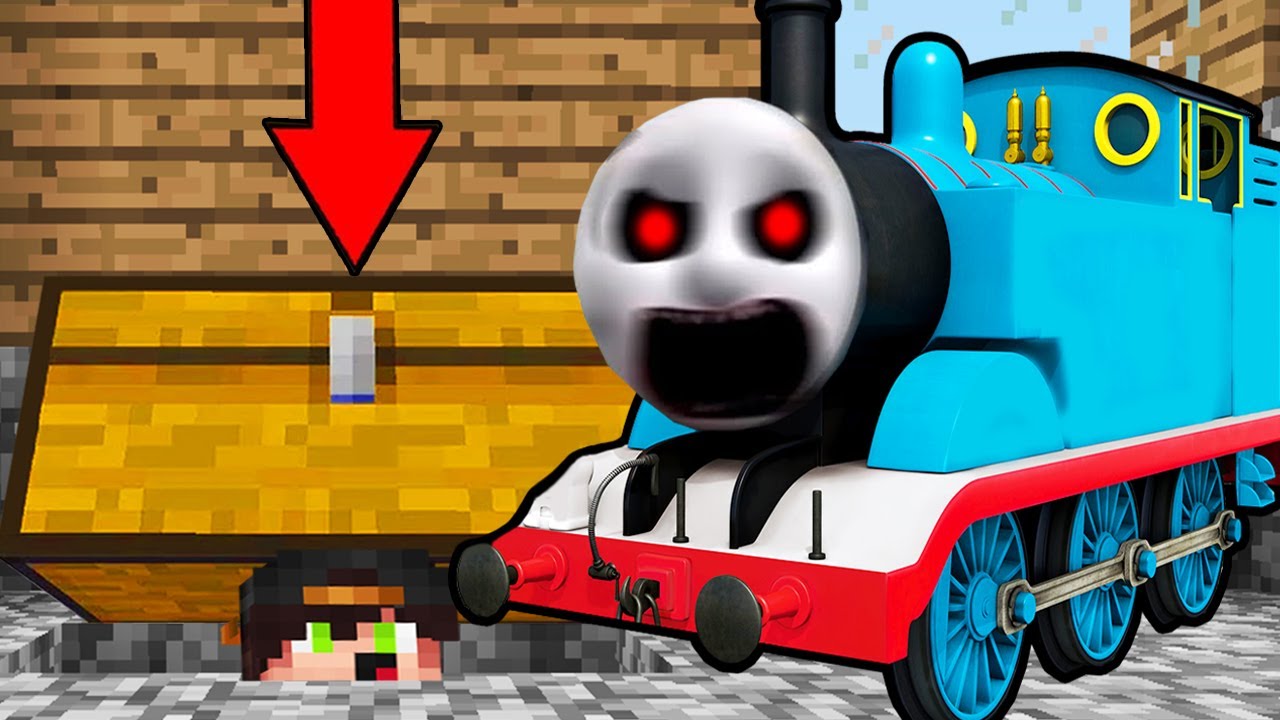 Я СКРЫВАЮСЬ ОТ ПРОКЛЯТЫЙ ПАРОВОЗИК ТОМАС ПОД СУНДУКОМ В МАЙНКРАФТ