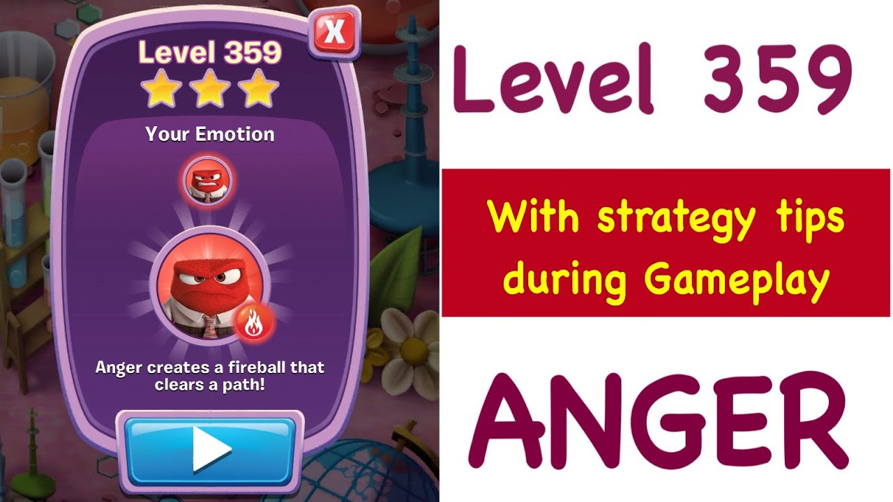 Inside Out Thought Bubbles Level 359 ANGER Tips and Strategy Gameplay Walkthrough