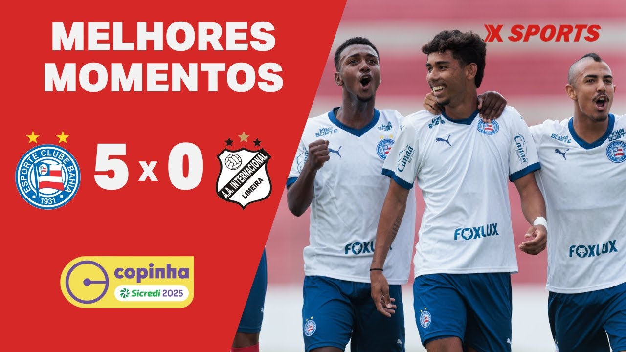 MELHORES MOMENTOS - BAHIA 5 X 0 INTER DE LIMEIRA - COPINHA