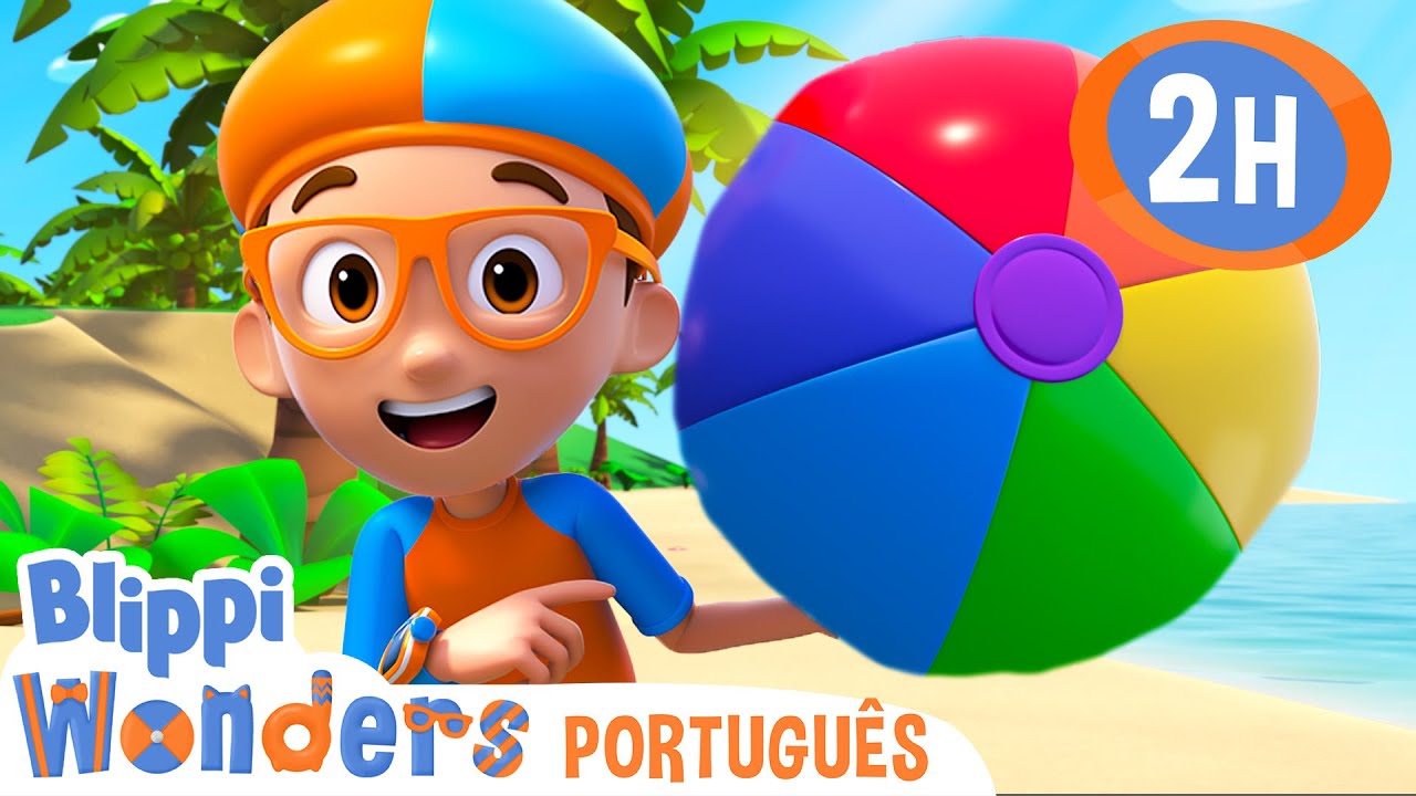Blippi Passa o Dia na Praia! | MARATONA DO BLIPPI! | Desenhos Animados Infantis em Português