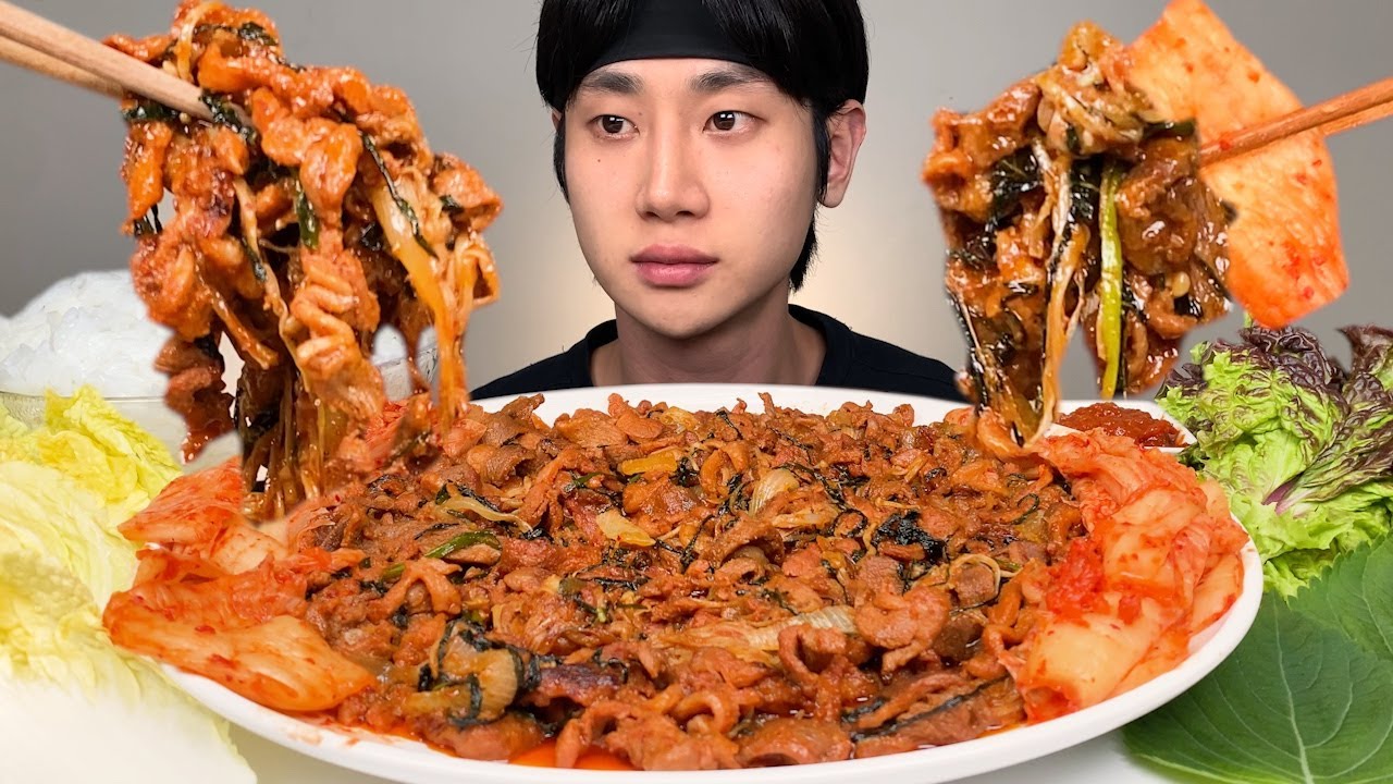 오리주물럭 배추김치 각종 쌈싸먹기(ft.배추,상추,깻잎) 오리불고기 한식 집밥 먹방 리얼사운드 ASMR Duck Bulgogi & Kimchi KOREAN FOOD MUKBANG