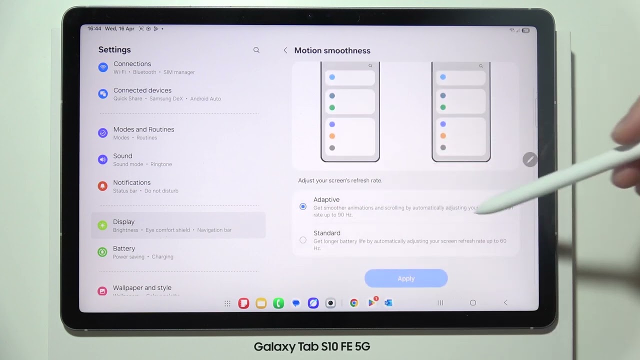 Does Samsung Galaxy Tab S10 FE/FE+ have 90Hz or 120Hz?