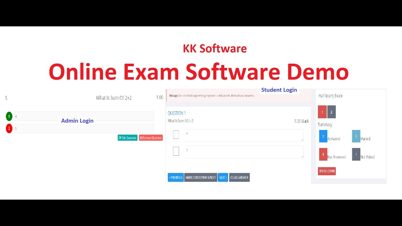 Online Exam Software Complete Demo || Software for schools and colleges || Conduct Online Exam free