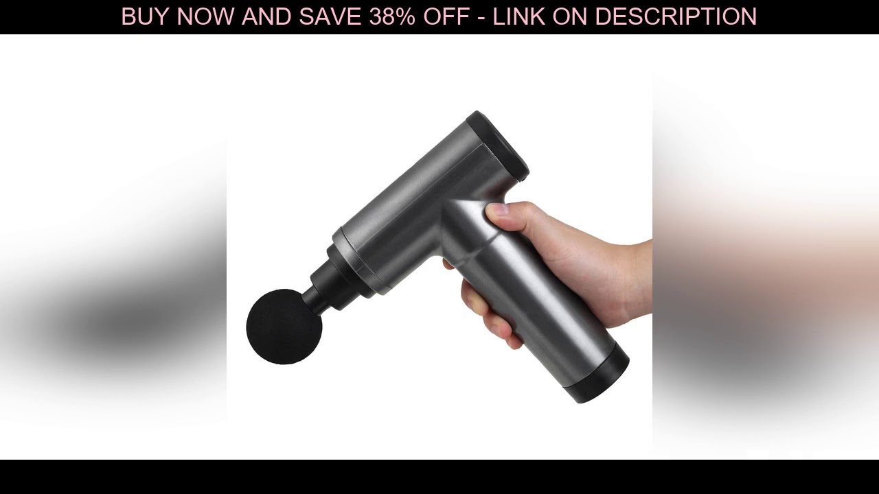 Electric Percussion Massager Handheld Deep Muscles Relaxing Shock Vibration Therapy Device W/ 4 Mas