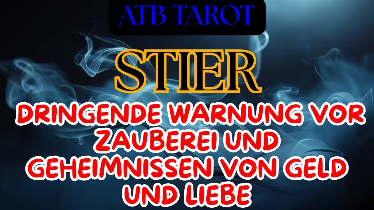 STIER: DEIN GEIST MIT DRINGENDER WARNUNG VOR MAGIE UND GELDGEHEIMNISSEN