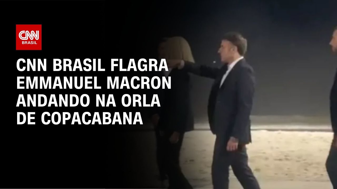 CNN Brasil flagra Emmanuel Macron andando na orla de Copacabana | CNN NOVO DIA