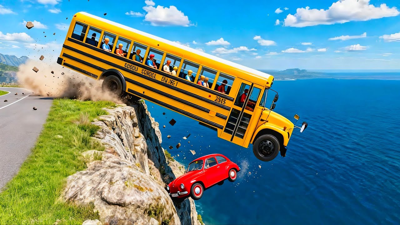Beamng Drive | Car vs cliff mountain crash 😱💥 #28!