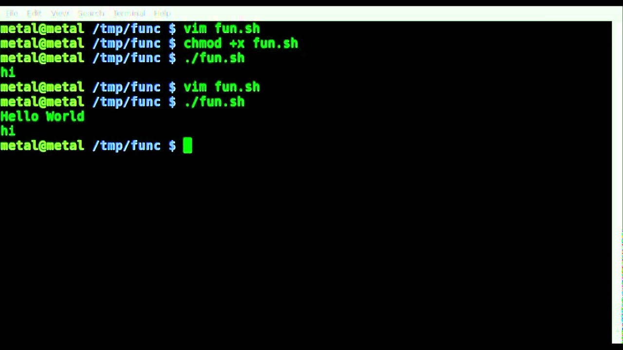 Functions in BASH - Linux