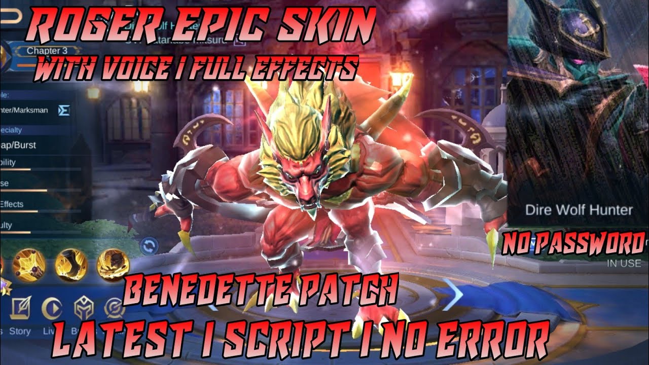 ROGER PAINTED SKIN EPIC WITH VOICE-FIRE PIRATE 100% FULLEFFECTS |MOBILE LEGENDA BANG BANG