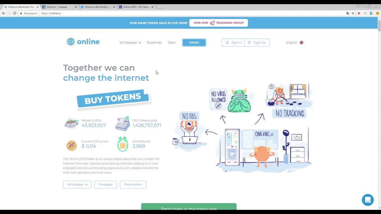 Online.io - Обзор Социальной активности и рейтинга ICObench.