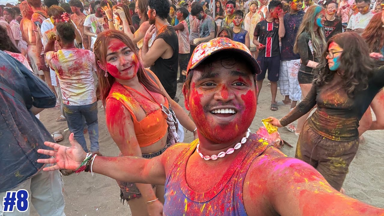 Celebrating Indian 🇮🇳 Holi ￼ Pattaya, 🇹🇭Thailand ￼! 
