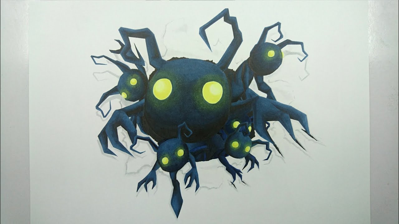 Time Lapse Drawing: The Shadow Heartless from 'Kingdom Hearts'