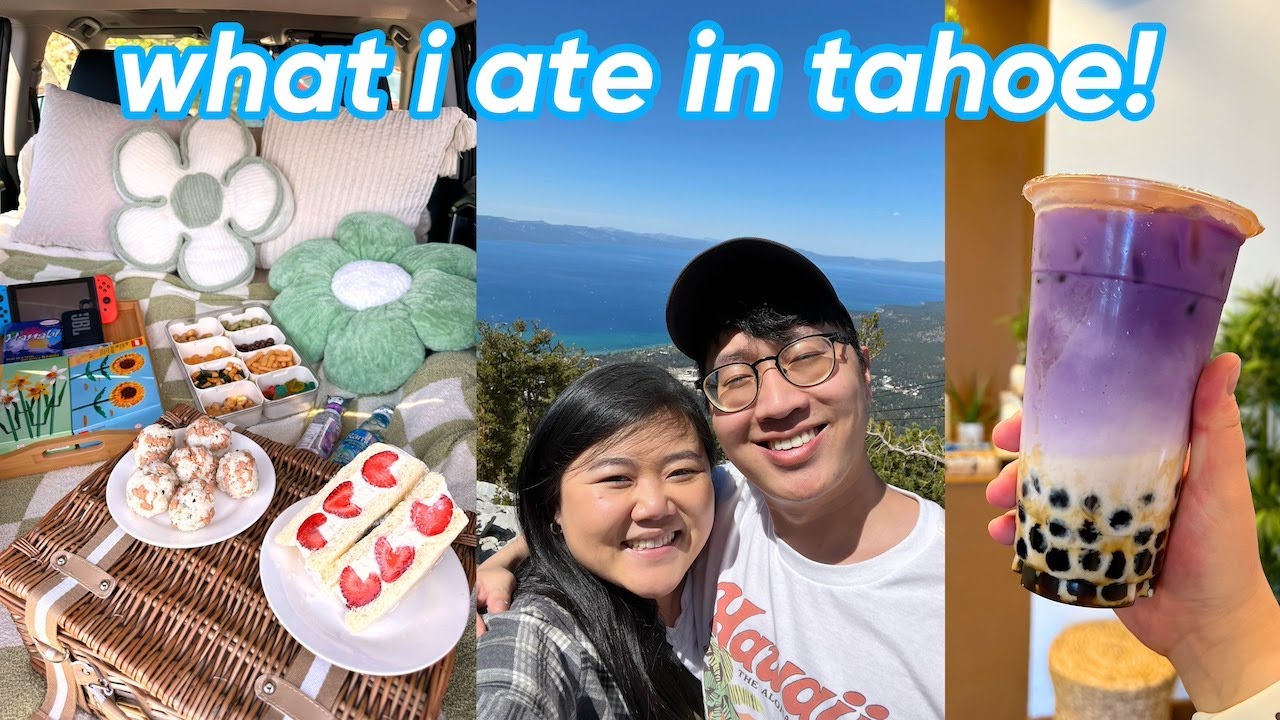 what i ate in a weekend in lake tahoe! car picnic 🚗🧺 + celebrating mom's birthday 🥳