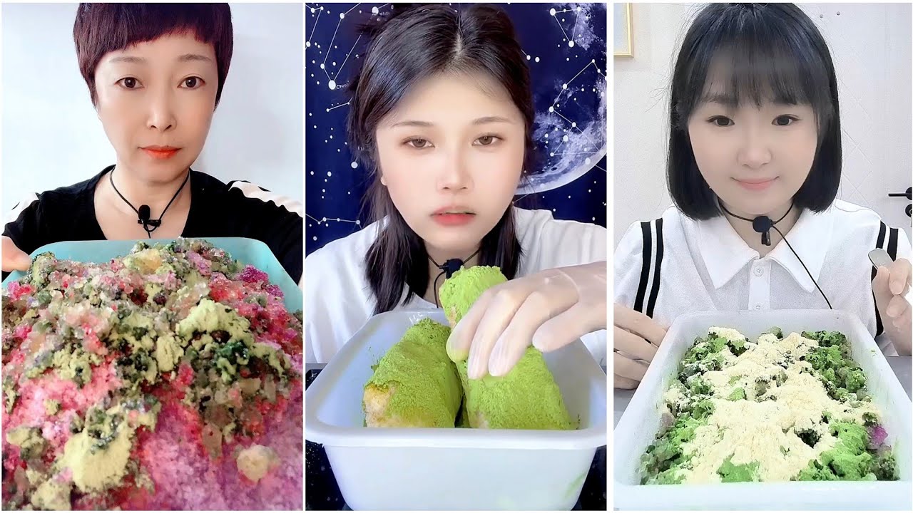 ASMR ICE EATING | MATCHA & MILK POWDER | RELAX VIDEO