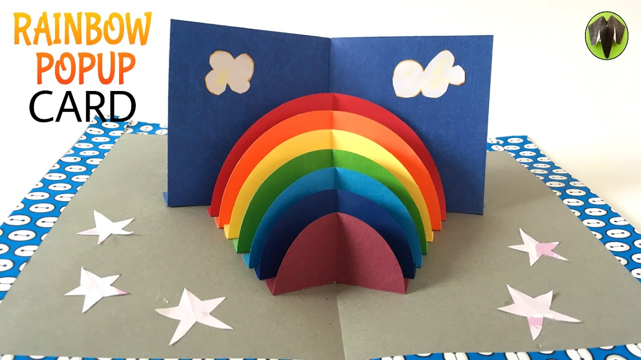 RAINBOW Stand Up POPUP Card - DIY Tutorial by Paper Folds ❤️