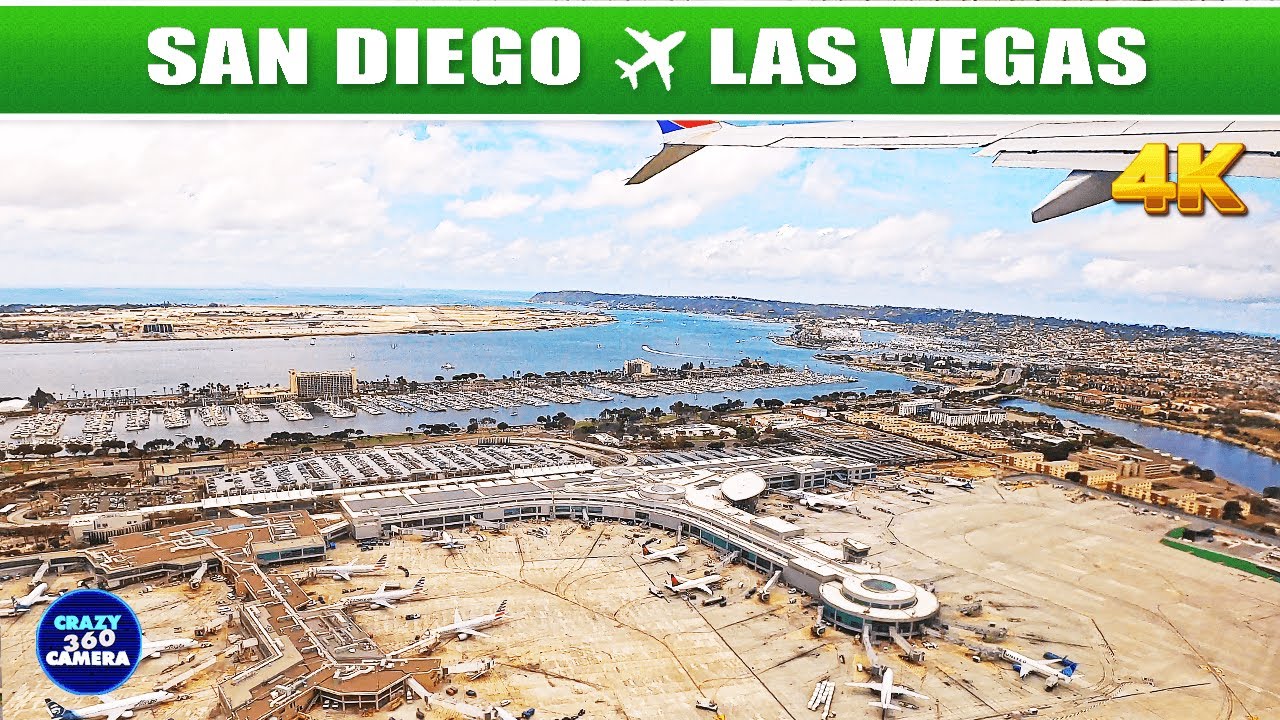 Spectacular Take Off  San Diego | Amazing Landing Las Vegas | San Diego Las Vegas Flight |  4K