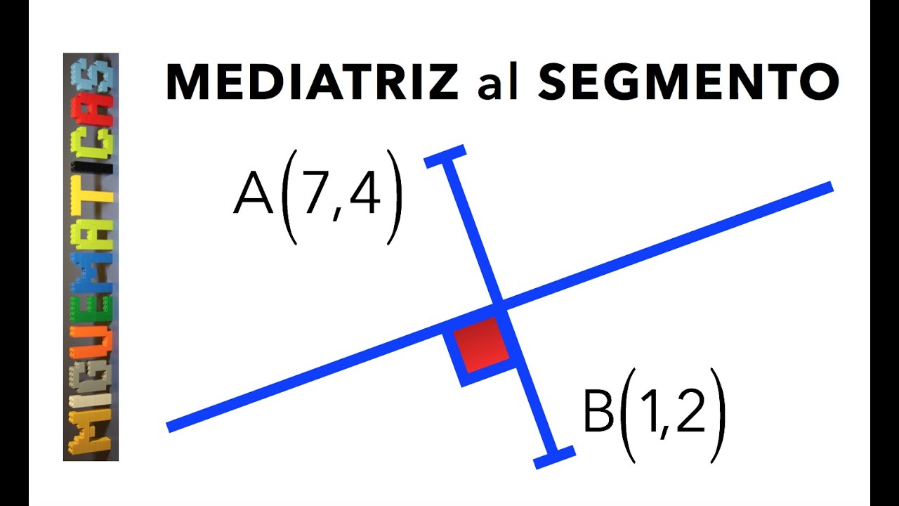 Mediatriz a un segmento: Ecuaci&oacute;n de la recta MEDIATRIZ al segmento de v&eacute;rtices A(7,4 ) y B(1,2 )