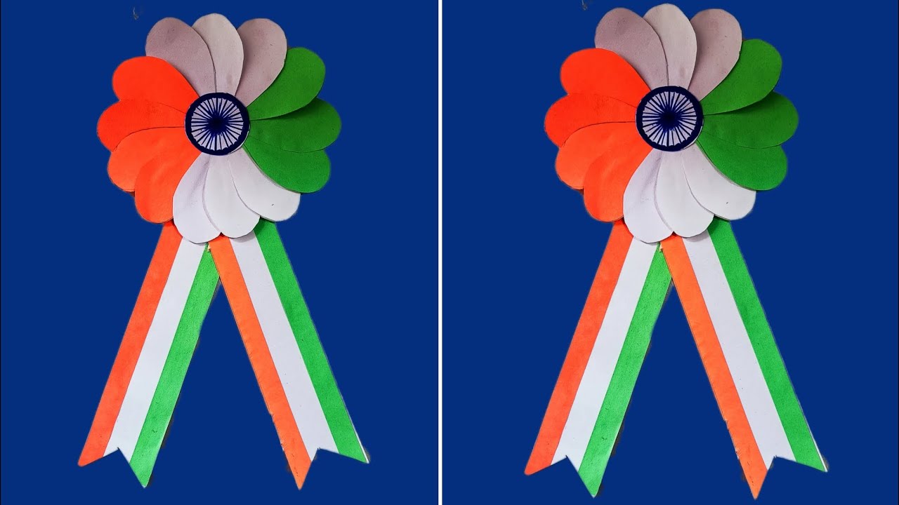 Independence day badge making/DIY Indian Tricolor Badge/15 August craft ideas/Independence day craft