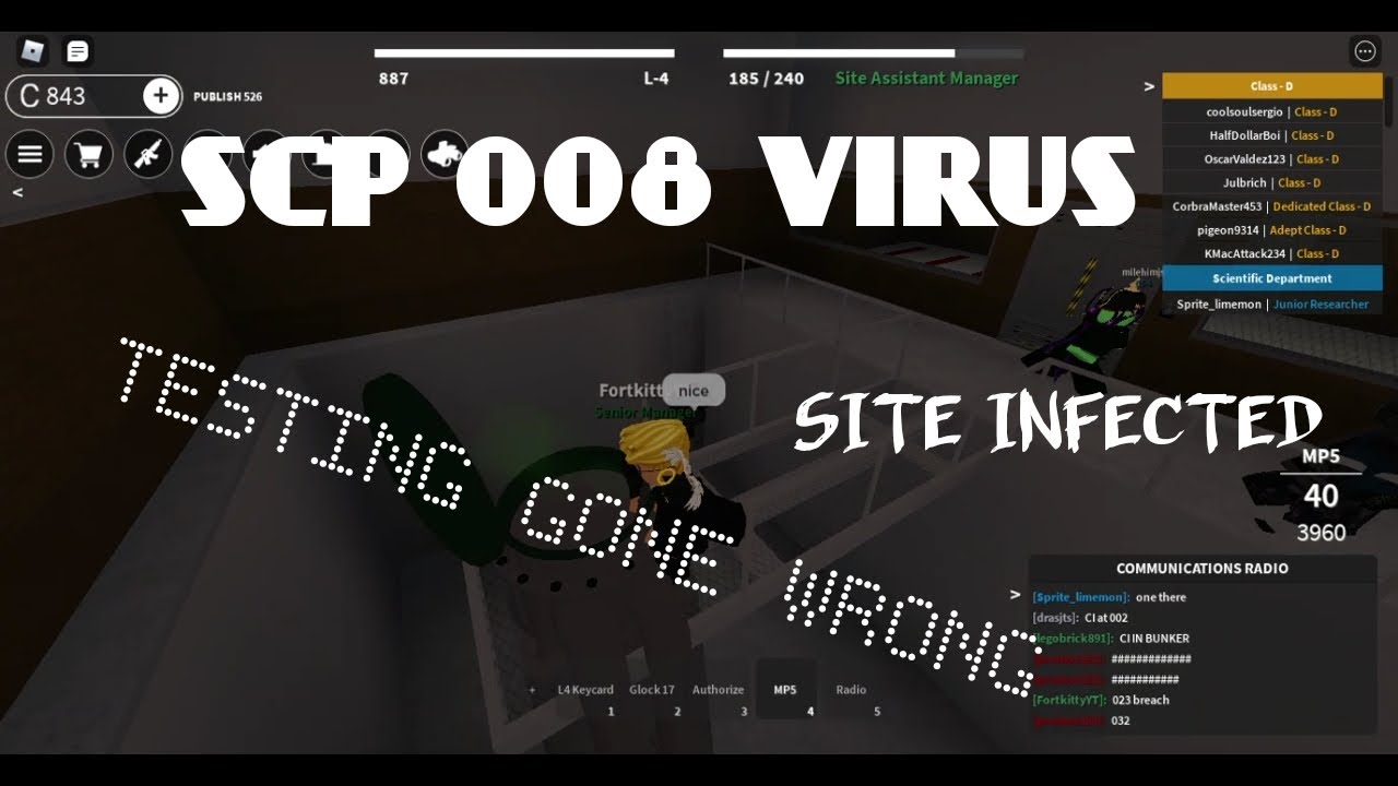 Roblox- SCP Roleplay- SCP 008 Testing Gone WRONG!