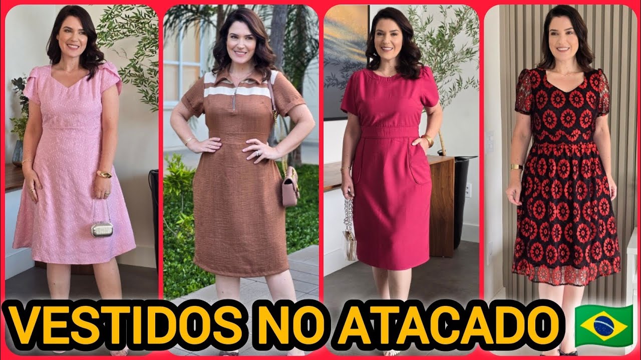 VESTIDOS NO ATACADO 🇧🇷 PROVADOR FASHION COM RENATA CASTANHEIRA 🌹 ✅ #vestidos #modamodesta #moda 