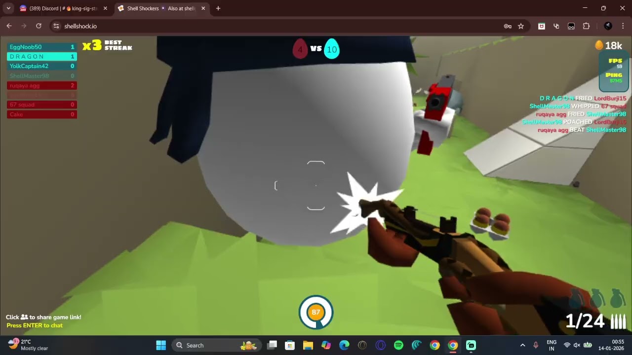 Shellshockers.io- 5 streak with shotgun!