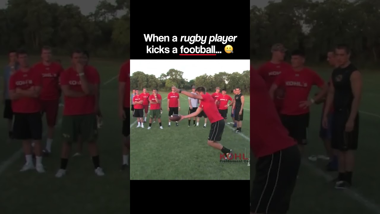This is what happens when a rugby player kicks a football 🤯