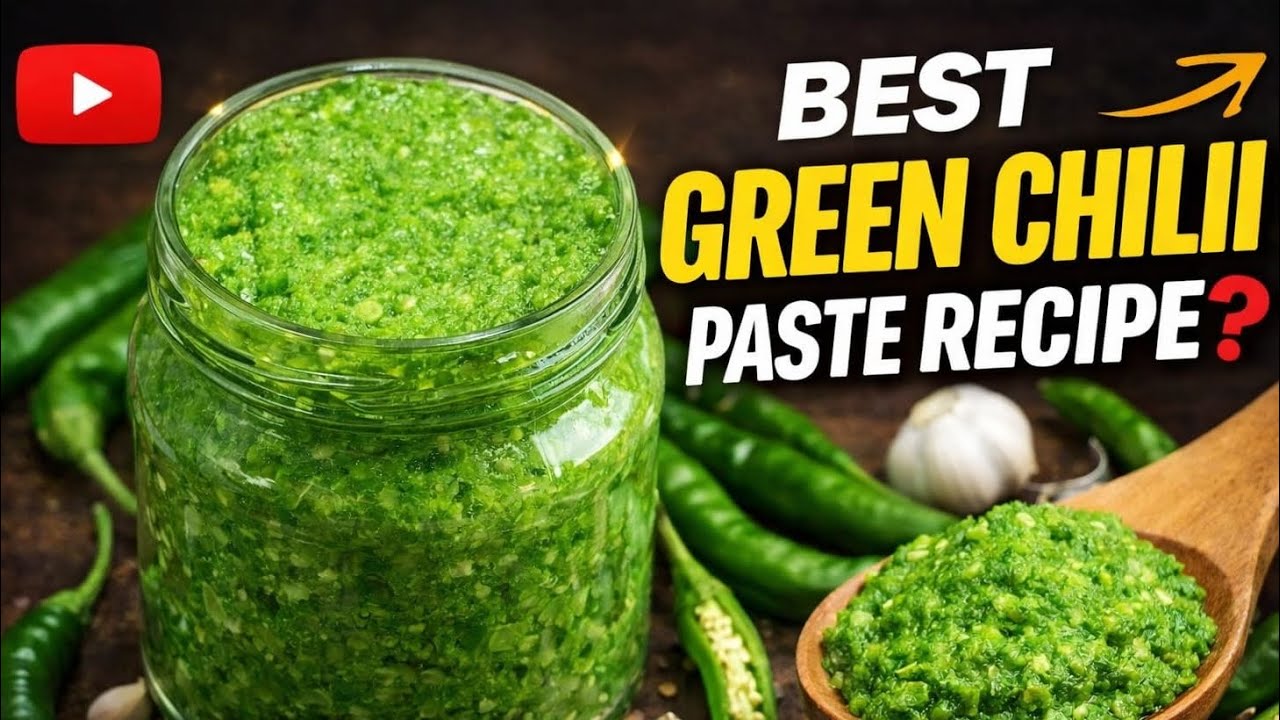 How to Make Green Chilli Paste 🌶️ | Long Lasting & Super Spicy | Tips to store for long time ! 