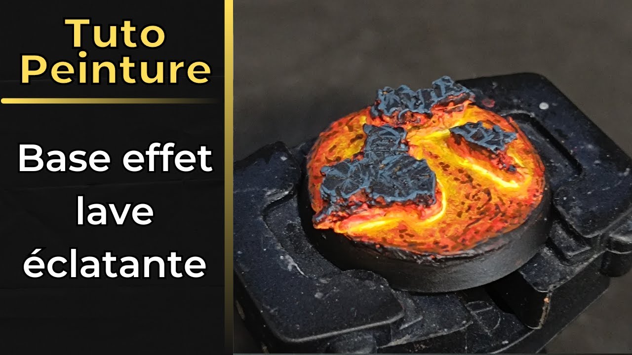 Peindre une base avec un effet lave réaliste ! Réalisé uniquement au pinceau | Warhammer 40k AOS
