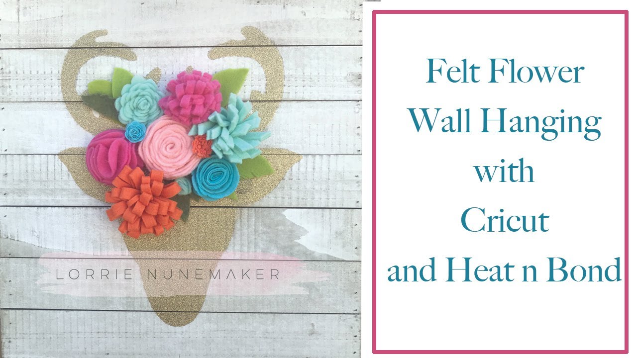 Deer Antlers with Felt Flowers Wall Hanging