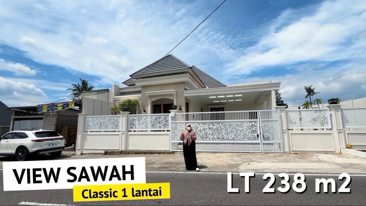 Rumah Luas 238m2 di Jalan Kaliurang KM 13 dekat UII dan Pasar Jangkang View Sawah Tepi Jalan Utama 