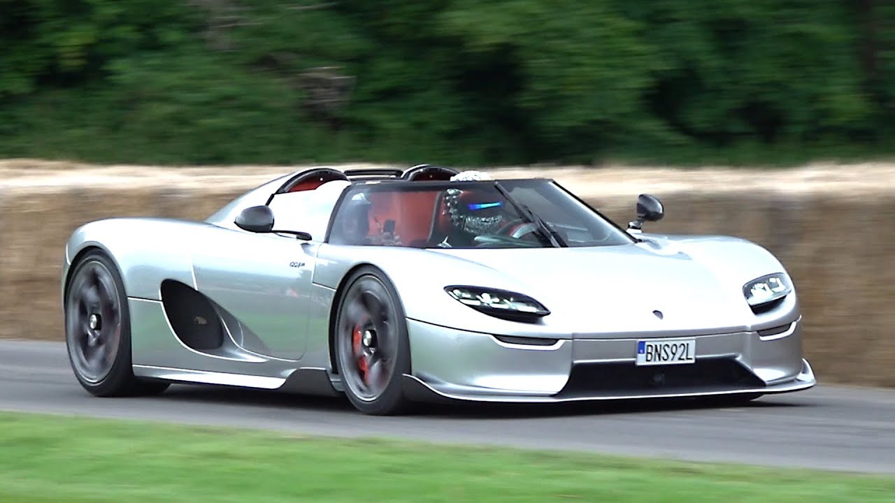 Koenigsegg CC850: звук выхлопа, обороты, ускорение! @ FOS Goodwood 2024