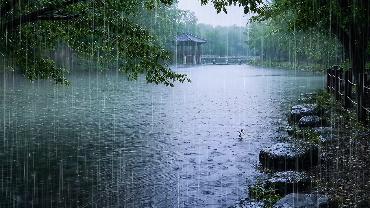 Drift into Deep Sleep with Soft Rain falling on Forest Lake | ASMR Rain Forest