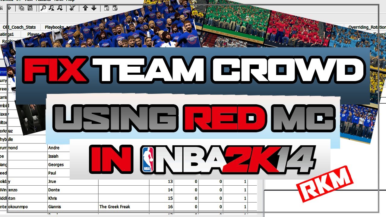 HOW TO FIX TEAM CROWD (USING RED MC) FOR NBA2K14