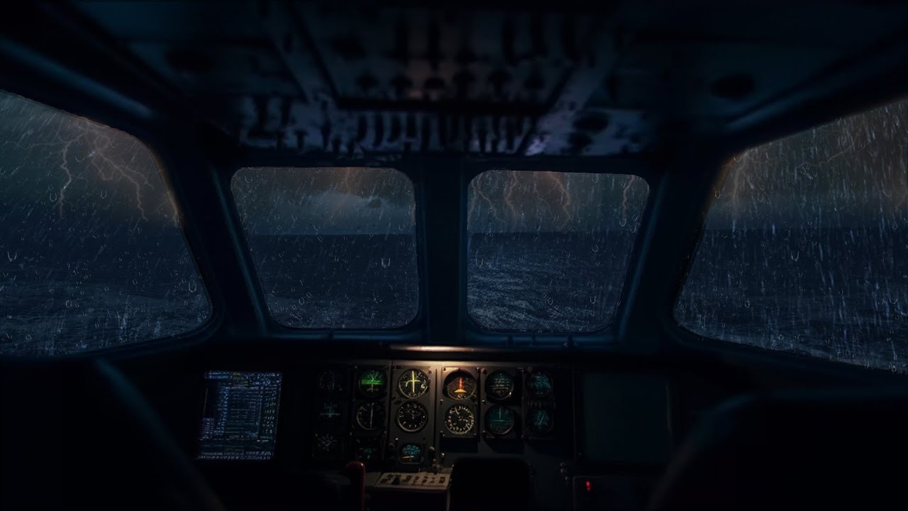 Stormy Night in Middle Ocean - Проведите ночь в атмосфере каюты и усните в грозу.